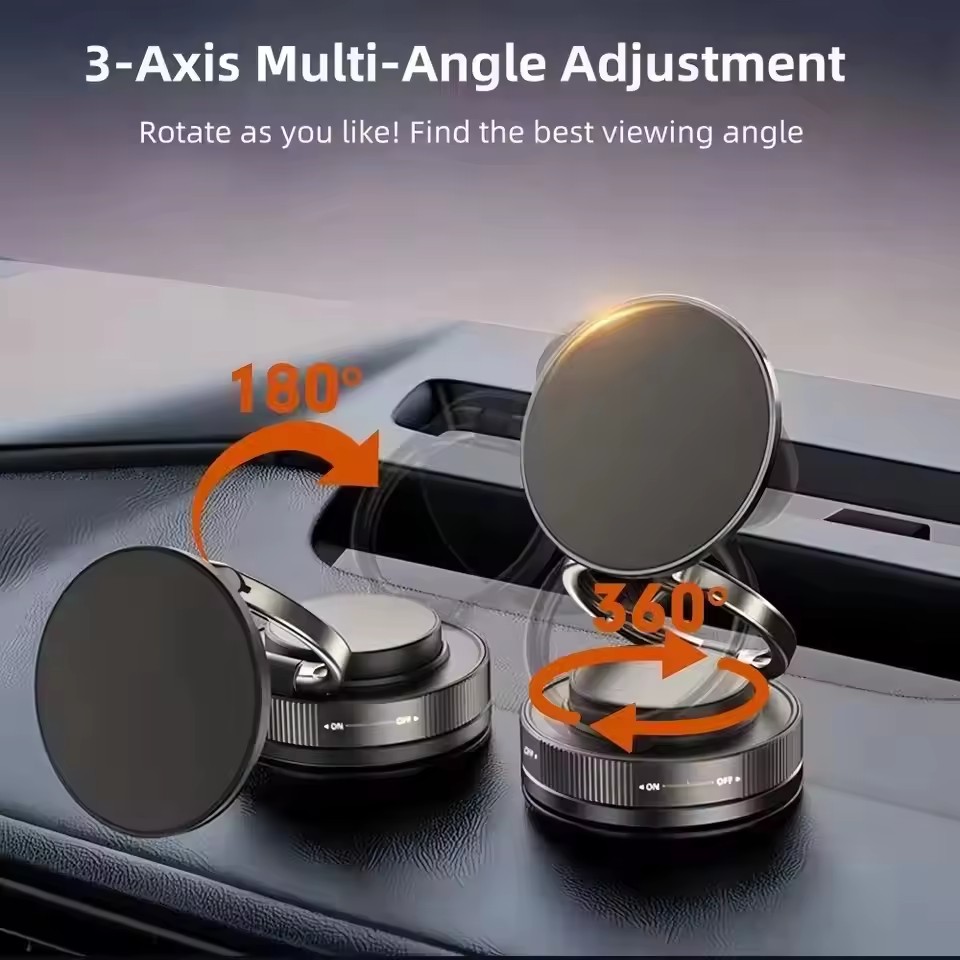 Car Vacuum - Araba Telefonu Manyetik Standı, Mekanik Vakumlu